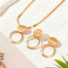 1 set of and elegant flat snake chain ring hollow pendant collarbone chain stud earrings set - Image 4