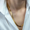 Silver Gold Color 4mm Flat Chain Necklace For Women Jewelry Wedding Gift Choker Clavicle - Image 3