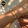 2pcs Gold Plated Stainless Steel Bracelets Stackable Layered Elegant Daily Party Holiday Gift - Image 3