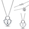 Silver Four-Leaf Clover Butterfly Star Moon Heart Key Necklace fit Women Jewelry Valentine's Day Gift - Image 46