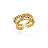 Stainless Steel Bead Twist Cross Rings For Women Gold Plated Irregular Opening Ring Wedding Aesthetic Jewelry - Image 6
