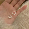 Silver Color Four Pointed Star Hoop Earrings For Women Simple Metal Cross Star Piercing Earrings Aesthetic Jewelry Gift - Image 7