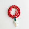 Glass Bead Necklace with Pumpkin Beads and Tree or Fish Pendants - Image 7