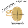 1/5pcs Gold Plated Cabochon Ring Round Oval Blank Tray Base Stainless Steel Rings For Women Men Handmade Enamel Accessories - Image 7