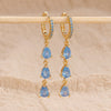 French Design Water Drop Ear Piercing Earrings Stainless Steel Crystal Women's Earring Daily Wear Jewelry - Image 5