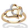 1 Pieces Rhinestone Inlaid Alloy Double Heart Hollowed Out Ring Minimalist Women's Temperament Bracelet - Image 1