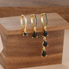 3PCS Stainless Steel Water Drop Tassel Hoop Earrings Set For Women Gold Plated Zircon Piercing Earring Korean Jewelry - Image 5