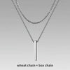 Mens Vertical Bar Necklaces,Stacking Stainless Steel Geometric Pendant with Wheat Rope Cuban Chain,Male Jewelry Gift - Image 16
