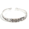 Antique Silver-Tone Open Cuff Bracelet with Snake and Floral Motifs - Image 15