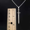 Stainless Steel Sword Pendant Necklace in Silver-Tone Gothic Style - Image 9