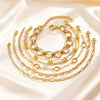 Gold Plated Chunky Oval Link Chain Stainless Steel Bracelet for Women, Minimalist Jewelry Gift - Image 4