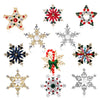 Christmas shiny crystal brooch hollow snowflake star walking stick pin men and women accessories holiday gift - Image 1