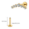 Titanium 16G CZ Cluster Climber Stud Earring Labret Helix Tragus Cartilage Stud Flatback Piercing - Image 17