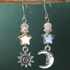 Vintage Creative Moon Sun Stars Face Carved Asymmetrical Women's Pendant Earrings for Party Gathering Simple Ladies Holiday Wear - Image 4
