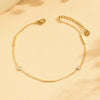 CZ Bar Anklet Bracelets for Women Gold Plated Dainty Adjustable Large Anklet Bracelets Beach Summer Foot Jewelry - Image 4