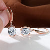 Aqua Blue Zircon Long Dangle Earrings Rainbow Crystal Oval Stone Drop Earrings Rose Gold Color Wedding Earrings For Women - Image 12