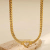 3316L Stainless Steel Jewelry Vintage Minimalism Lovers Love Heart Cuban Chain Choker Necklaces Pendants For Women - Image 3