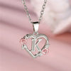 Cute Female A-Z Letter Flower Pendant Necklace Silver Color Wedding Jewelry Gift For Women - Image 18