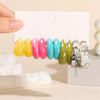 20pcs European American Minimalist Colorful Exaggerated Stylish Acrylic Resin C Shape Hoop Earrings Set - Image 9