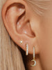 Star Flower and Bow Hoop Earring Set with Crystal Accents in Gold-Tone or Silver-Tone - Image 5
