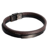Simple Style Men's Black Leather Bracelet Classic Stainless Steel Insert Double-layer Braid Bangles For Men Friend Gift - Image 13