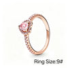 Rose Gold Pink Crystal Flower Language Necklace Earpiece Set Commemorative Day Gift - Image 9
