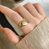 Simple Gold Color Plated Smooth Metal Heart Ring for Women Men Y2K Trendy Ring Korean Elegant Party Jewelry Couple Gifts