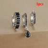 3PCS Colorful Cubic Zirconia Stainless Steel Hoop Earrings Set for Women Pendant Water Drop Earring Cartilage Piercing Jewelry - Image 9