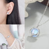 Silver Jewelry Set Antler Moonstone Crystal Earrings Bracelet Necklace Elegant Christmas Ladies - Image 1