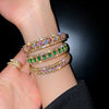 Geometric Zircon Bracelet Bangles For Women Pink Green Cuff Bracelets Weddings Party Jewelry - Image 1