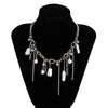 Layered Imitation Pearl Necklace with Metal Tassel Details - Image 2