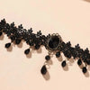 Vintage Black Lace Flower Choker Necklace for Women Classic Crystal Tassel Beaded Chain Necklace Jewelry Gifts - Image 6