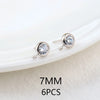 (2607) 4MM 6MM 7MM 8MM Gold Color Brass with Zircon Hooks Hole Round Stud Earrings Pins Jewellery Accessories Wholesales - Image 26