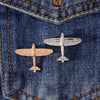 Vintage Golden And Silvery Old Style Fighter Jet Metal Brooches Bomber Shaped Lapel Pins For Sky Dream - Image 1