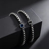 Men's Zircon Charm Bracelet, 4mm Square Chain Stainless Steel Bracelets, Jewelry Gift for Men - Image 2