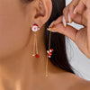 Moving Santa Claus Tassel Dangle Earrings for Women Christmas Tree Snowflake Asymmetric Long Earring Year Jewelry - Image 9