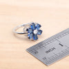 Women Silver Bridal Jewelry Sets Blue Cubic Zirconia Wedding Earrings Rings Bracelets Pendant Necklace Set - Image 5