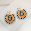 Rice bead earrings Water drop Originality Colour Crystal Design Hand knitting Bohemia Alloy Simple Beaded earrings - Image 11