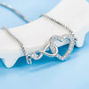 Silver Heart Shape Necklace Bracelet For Women, Artificial Diamond Jewelry Set Holiday Boutique Gift - Image 5