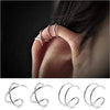 4 Pcs Stainless Steel Ear Cuff Criss Cross Double Lines Ear Cuffs Non Piercing Minimalist fake Helix Earcuff Cartilage Earring - Image 1
