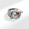 Vintage Lucky Poker Adjustable Open Rings For Women Men Playing Card Finger Stainless Steel Ring Party Jewelry - Image 8