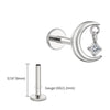 Titanium 16G CZ Moon Cartilage Earring Tiny Crescent Moon CZ Dangle Helix Tragus Conch Stud Ear Piercing - Image 11