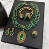 Vintage 4pcs Necklace Earring Ring Bracelet Crystal Stone Jewelry Sets for Women Amethyst Tigers Eye Statement Jewelrys - Image 11