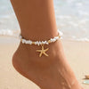 Beach Anklet for Women Bohemian Starfish Pendant Chip Stone Adjustable Gold Silver Multicolor Summer Vacation Jewelry - Image 1