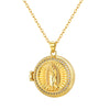 Round Zircon Virgin Mary Locked Pendant Necklace for Women, No Photo, Adjustable Link Jewelry - Image 1