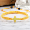 Stone Crucifix Braided Bracelet Adjustable Rope Handmade Bracelets Bangles Charm Cross Men Women Jewelry Gifts - Image 3