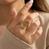 Stainless Steel Five-Petal Flower Ring in Multiple Colors - Image 18