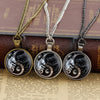 Retro Yin and Yang Dragon Design Glass Dome Handmade Chain Pendant Necklace For Men And Women Jewelry Accessories Birthday Gift - Image 2