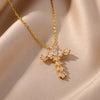 Zirconia Cross Pendant Necklace for Women Zircon Crystal Stainless Steel Chain Charm Aesthetic Jewerly collares - Image 3