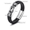 Selling Stainless Steel Bracelets for Men Europe and America Handwoven Leather Bangles Male Jewelry Gifts - Image 3